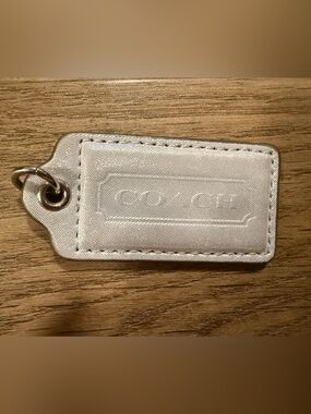 Embossed Light Beige Leather hangtag